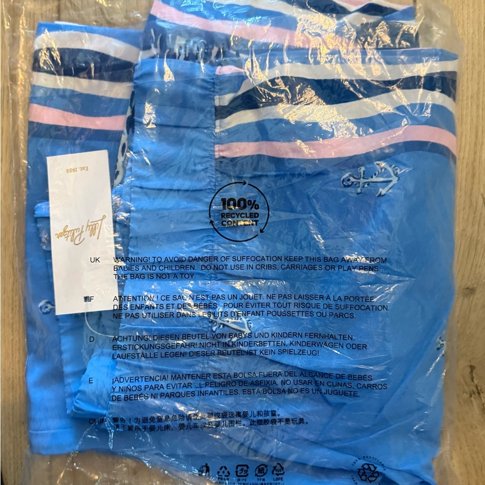 Lilly Pulitzer, Blue Patterned Women's bal harbor palazzo Pants size S, NWTs - Picture 5 of 5